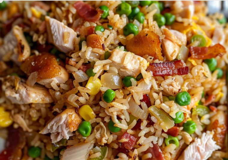 Chicken And Bacon Fried Rice - Positivitybuzz